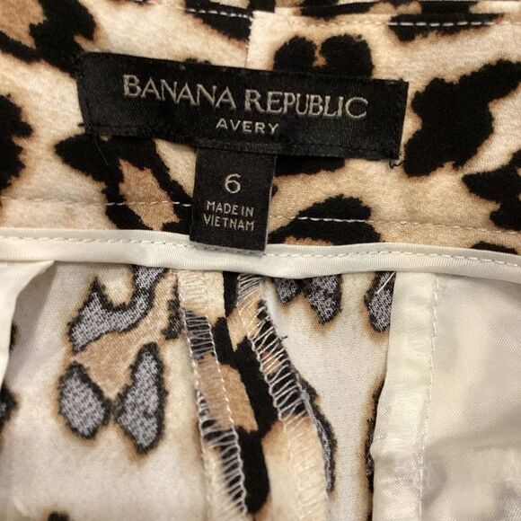 Banana Republic AVERY Leopard Print Ankle Length Light Weight Pants Size 6 - Picture 11 of 11